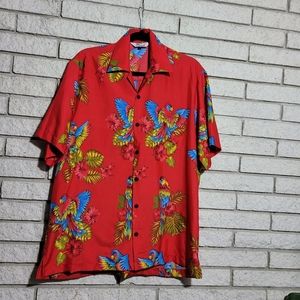 Men’s Tropical Parrot Button Down Shirt